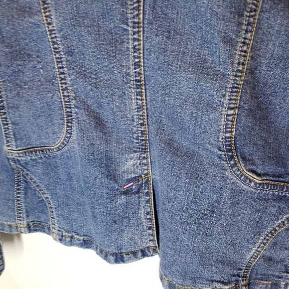 Baccini blazer jean jacket collared S - Picture 10 of 12